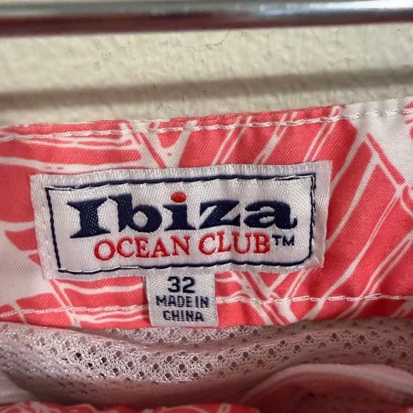 Ibiza Ocean Club Pink Tropical Swim Trunks Board Shorts Size 32 - Picture 2 of 7